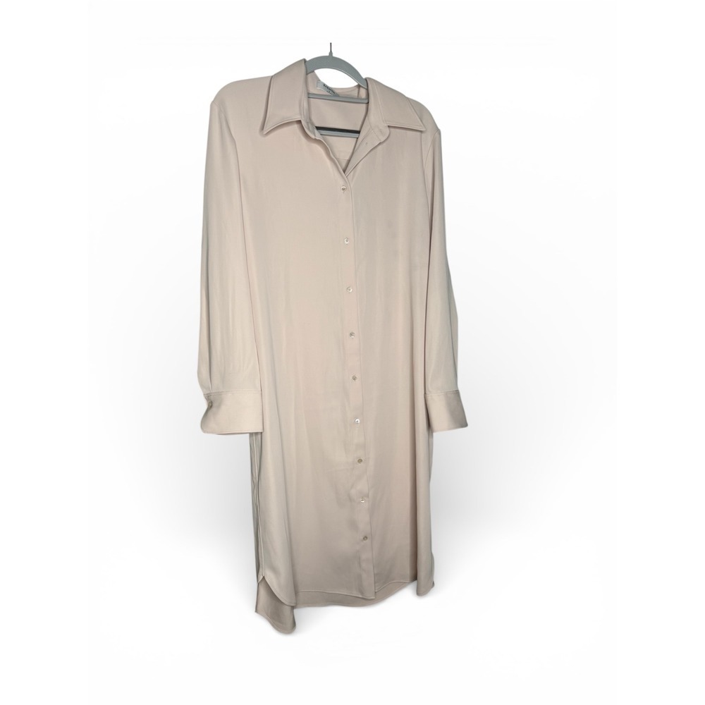 Babaton Aritzia cream shirt button‎ down dress career wear elegant casual